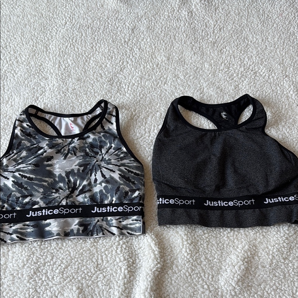 Justice Sport Black and White Bras